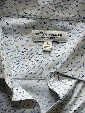 Men’s Peter Millar ultra lightweight seabird-themed golf shirt